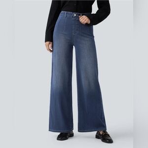 Halara Flex™ High Waisted Tummy Control Wide Leg Casual Jeans Size XL